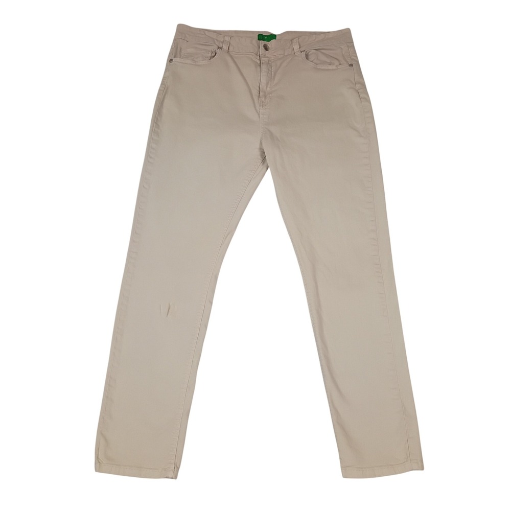 Dip Denim Womens Beige Khaki Straight Leg Pants Size 13 Stretch Mid Rise